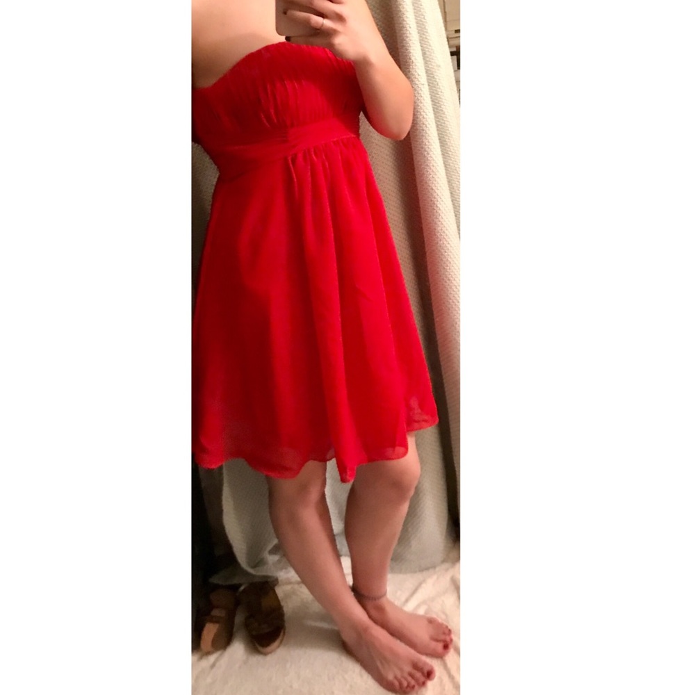 NEW Red strapless half-gown